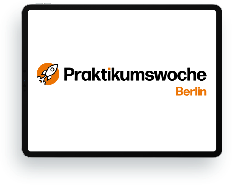 iPad mit Praktikumswoche Logo